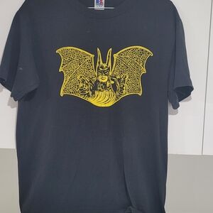 Black T-Shirt with Yellow Bat Graphic